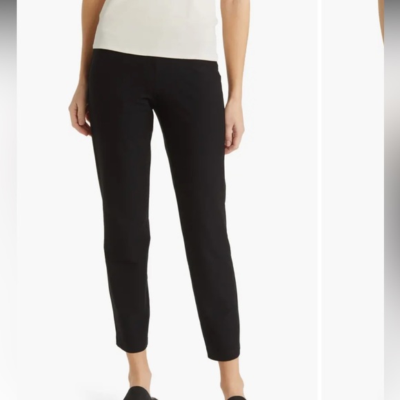 ☑️Eileen Fisher Stretch Crepe Slim Ankle Pants Sz M - Picture 1 of 10